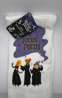 Disney HOCUS POCUS Sanderson Sisters SPELL 2 pc Kitchen Towels Halloween