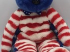 2002 Ty Beanie Buddies LIBERTY with BLUE Head- the 14" Stars & Stripes Bear New — photo 6