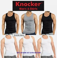 3 pieces Knocker Men's Wife Beater Ribbed Undershirt A-Shirts Tank Top S-3XL