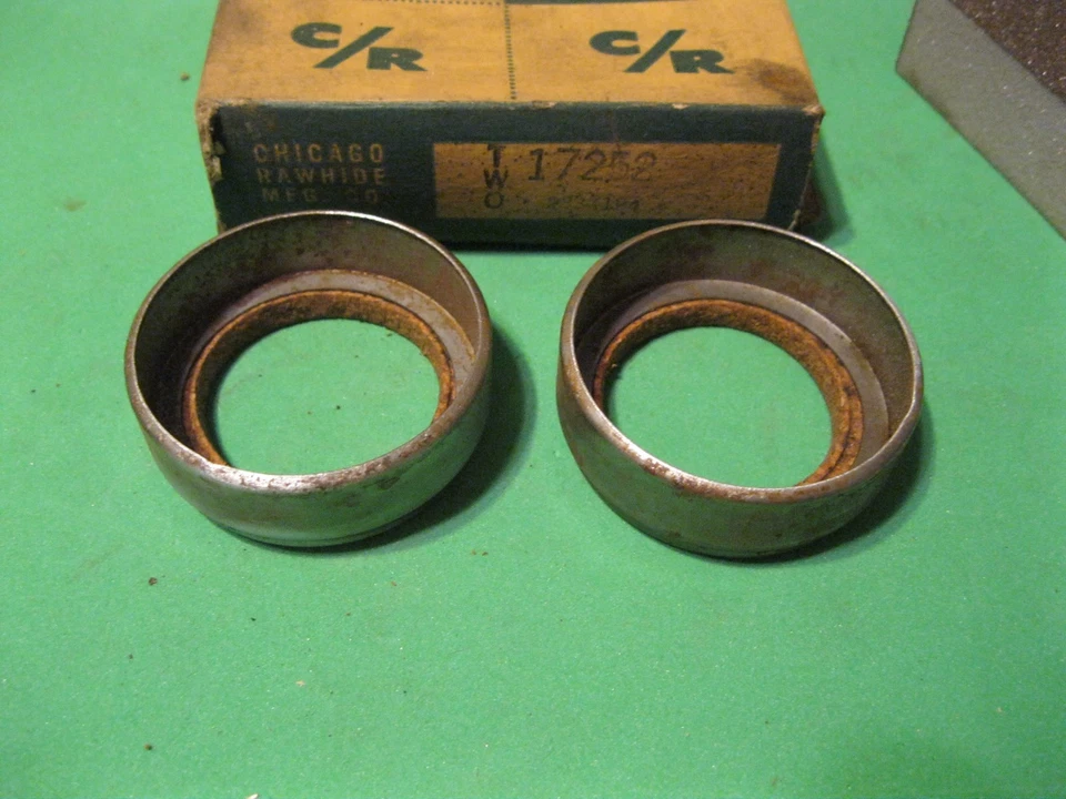 Nuevo 1955-1957 Hudson and Nash Juego de juntas de aceite de rueda delantera, EE. UU.! Foto 2 de 2