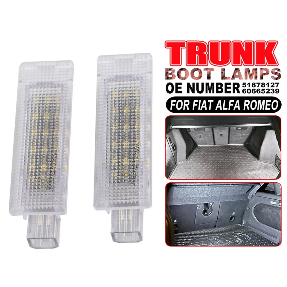 Luz de cortesía LED para maletero trasero Fiat Stilo Panda Grande Punto 2 piezas Foto 2 de 4