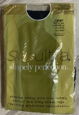 NEW Silkies Ultra Shapely Perfection 110507 Pantyhose Queen XL Navy Blue USA