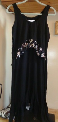 DIANE  VON FURSTENBERG  BLACK JERSEY RUFFLED  ''PERRI''   DRESS  NWT SZ PS/PM