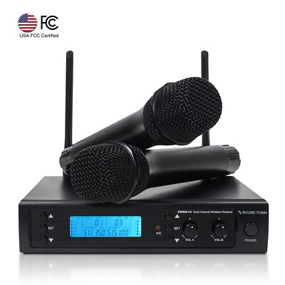 Sound Town 200-Channel UHF Wireless Mic Karaoke w/ 2 Handheld Mic (SWM20-U2HHV2)
