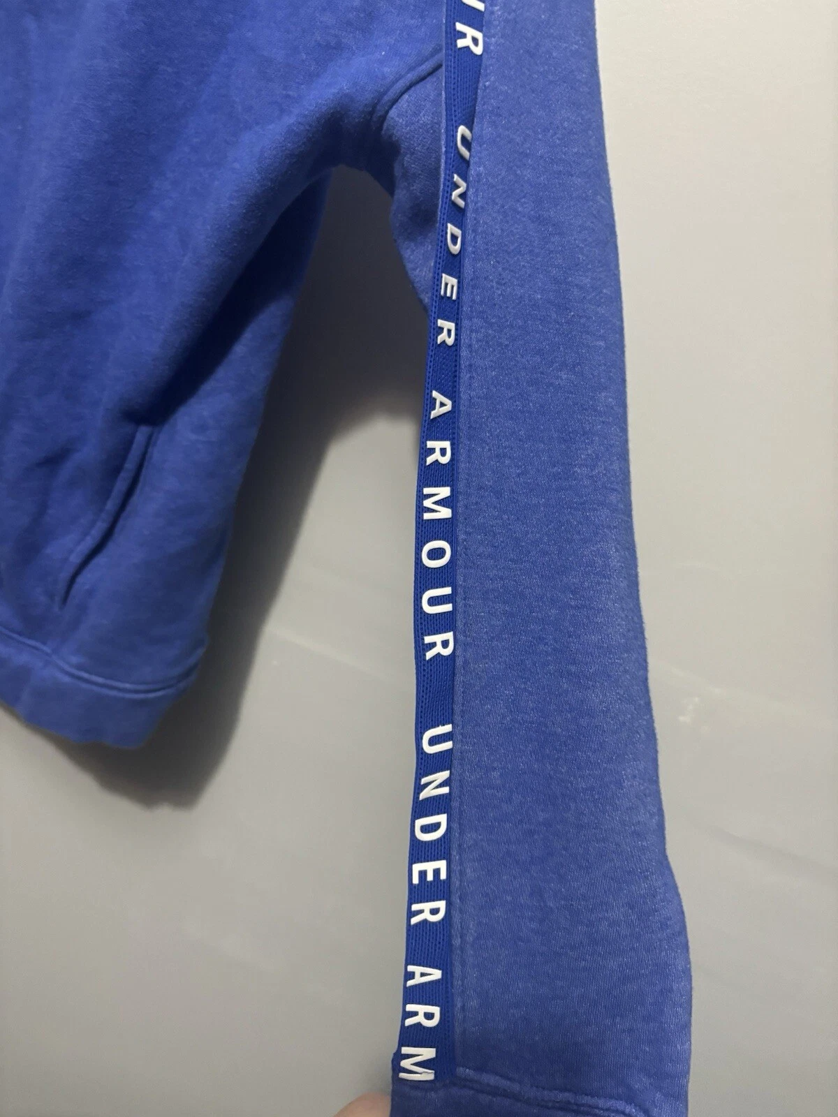 VETEMENTS Under Armour Pullover Felpa Donna Taglia S Blu Logo Collo Cappuccio Sciolto