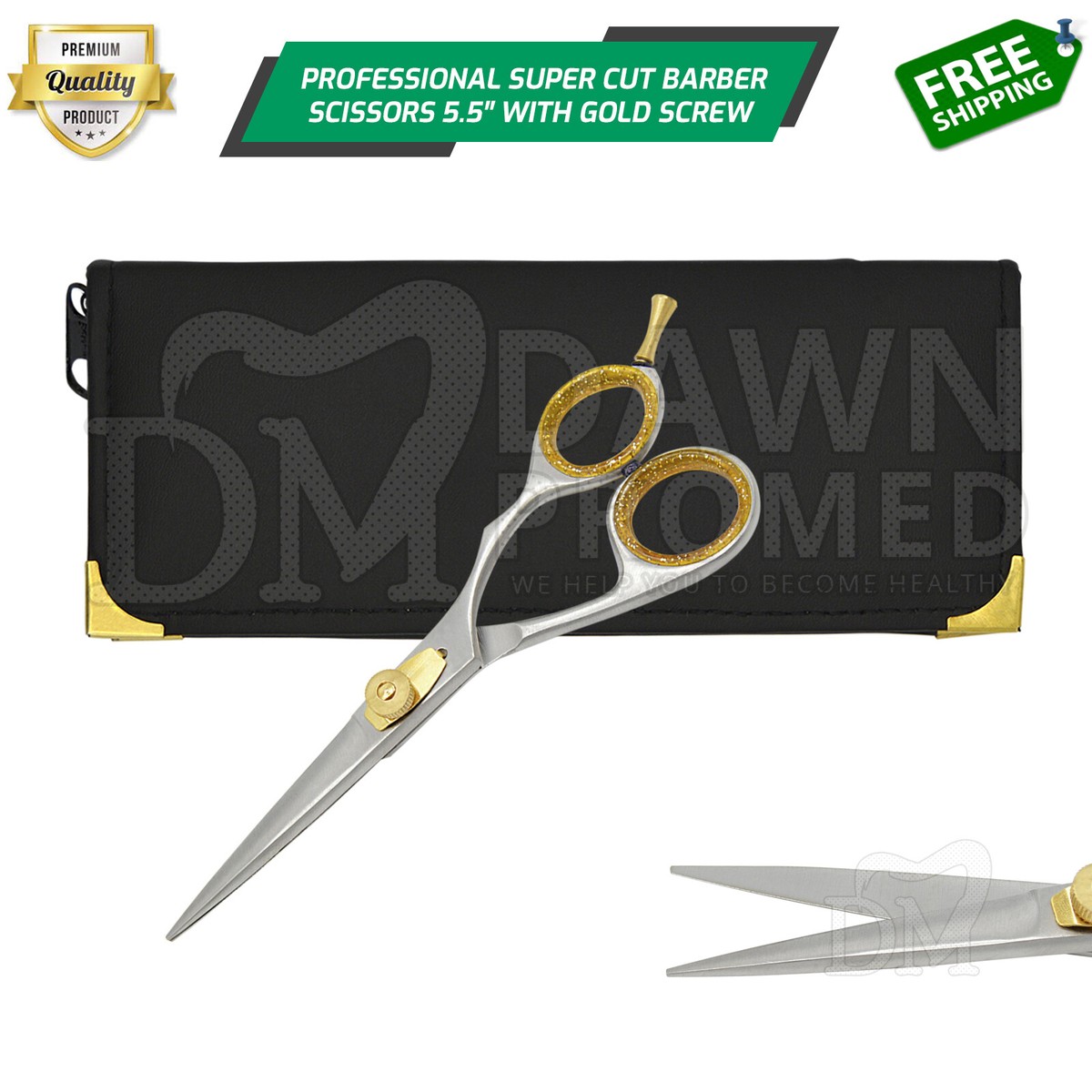Professional Super Cut Hair Cutting Barber Scissors 5.5″ with gold