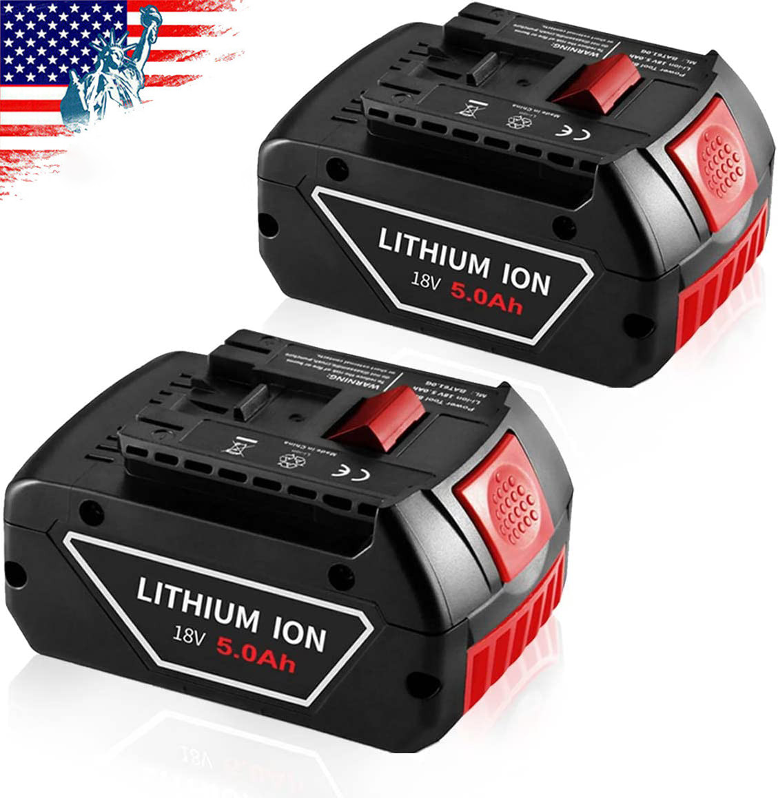 2X 5.0Ah For Bosch BAT618 BAT609 BAT612 18V Volt Lithium-Ion Battery Pack BAT620