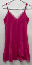 ASYOU Womens 6 ASOS Frill Edge Cami Sun Dress Mini Lace Hot Pink Barbie Core