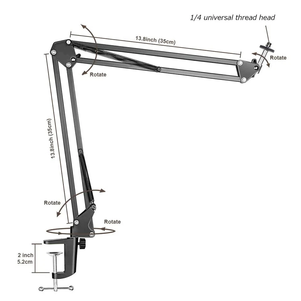 Overhead Tripod Mount for Camera Webcam Ring Light Flexible Over Head Arm - Image 2 of 4