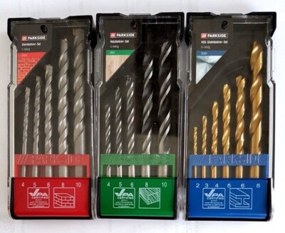 Bohrer Set ,5 tlg. Steinbohrer ,5 tlg. Holzbohrer, 6 tlg. HSS- Stahlbohrer Set
