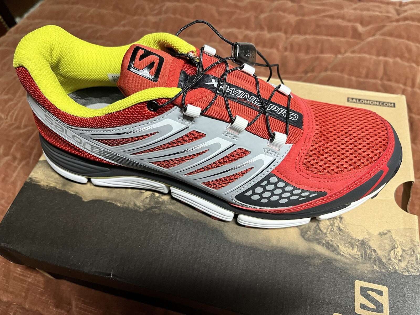 Scarpe da Trail Running Salomon X Wind Pro Uomo 8 Giallo Mimosa Nuove
