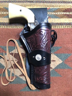 Fits Colt SAA Ruger Vaquero Chiappa 1873 5.5 Western Drop Floral Leather Holster
