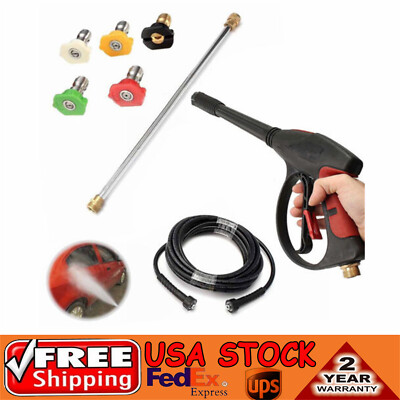 #ad High Pressure 3000PSI Car Power Washer Gun Spray Wand Lance Nozzle and Hose Kit $38.88