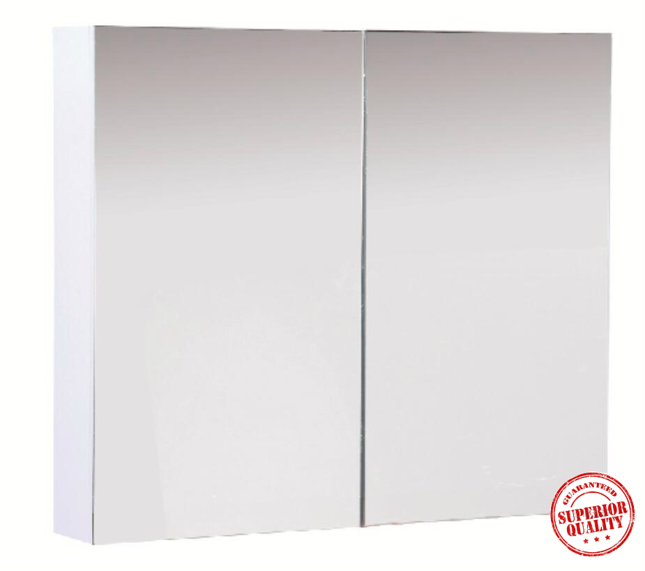 Waterproof 900 Mirror Bathroom Gloss White 2 Door Minimalist