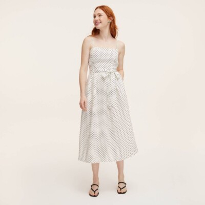 Mini Polka Dot Tie-Waist Midi Dress kate spade new york x