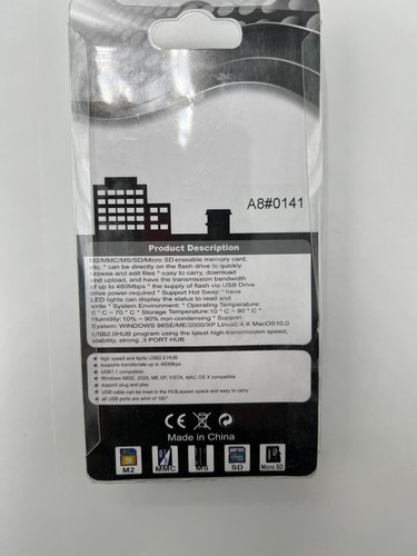 (QTY 5) Combo 3 Port 2.0 Hub + 4 Slot Card Reader White - Picture 2 of 3