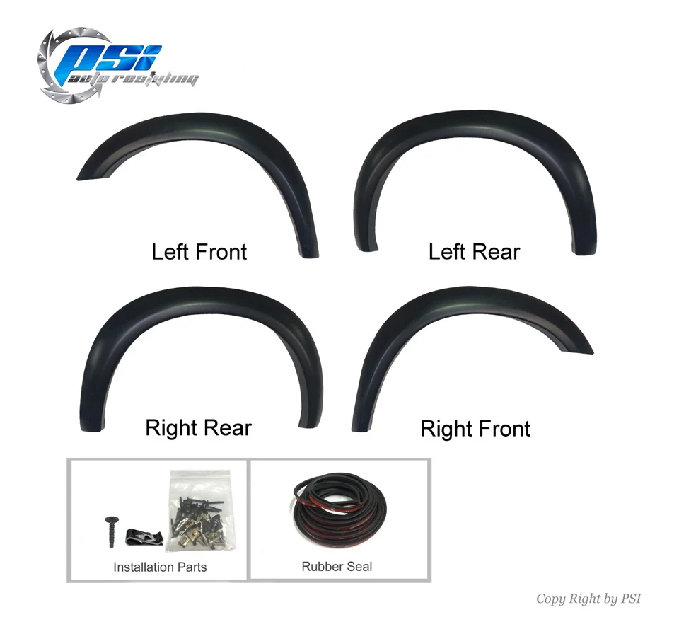 Extension Style Fender Flares Fits Ram 2500 3500 2019-2025 Full Set, Paintable Foto 2 de 4