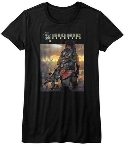 Bionic Commando The World Burns X Box NES Video Game Women's T Shirt Gamer Merch - Picture 3 of 3