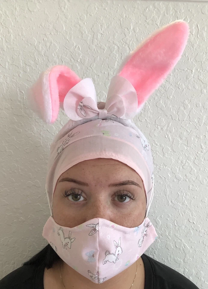 Scrub Cap W/Mask & Bunny Ears Set - Image 3 of 4
