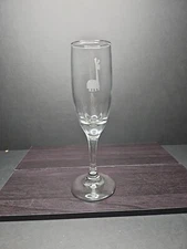 Llama Etched Flute Glass