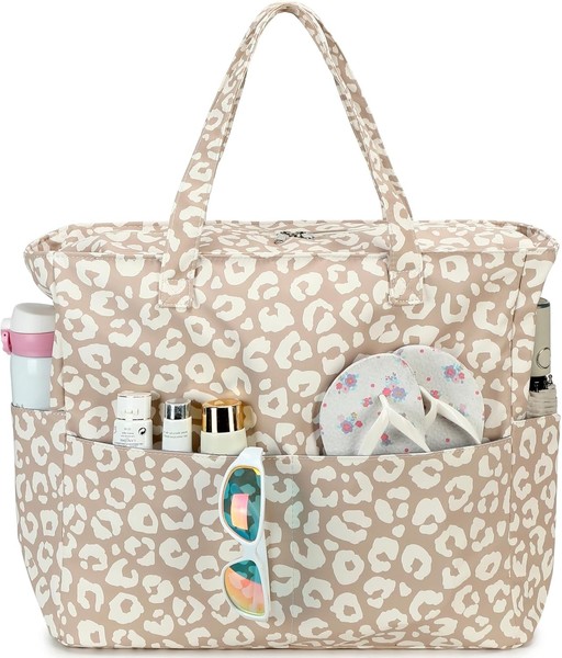 Strandtasche Damen Wasserdicht UmhäNgetasche ReißVerschluss Sanddicht 60L FüR-image