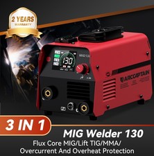 ARCCAPTAIN 3 in 1 MIG Welder 130Amp Flux Core Mig/Lift TIG/MMA Gasless Digital  