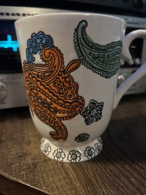 Easy Exotic Padma Lakshmi With Floral Paisley Designs Cup Mug 4.5 Inches Tall