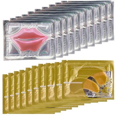Gold Eye And Pink Lip ,Natural Eye Masks,Under Eye Patches for Dark Circles,E...
