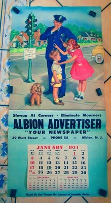 VINTAGE ''ALBION ADVERTISER'' ADVERTISING CALENDAR - A LIGHT EXPLANATION D'ANCONA
