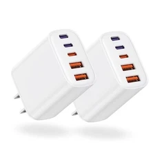  2 Pack USB C Charger Block 40W 5-Port with 3 USB C & 2 USB Ports, PD 3.0/PPS 