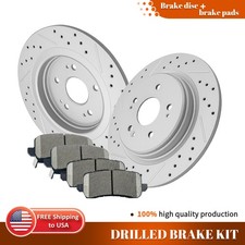 310mm Rear Drilled Brake Rotors Ceramic Pads Kit for 2015 2016 - 2020 Acura TLX