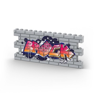 BRICK Graffiti Wall   Custom printed original LEGO  brick tile / G 107