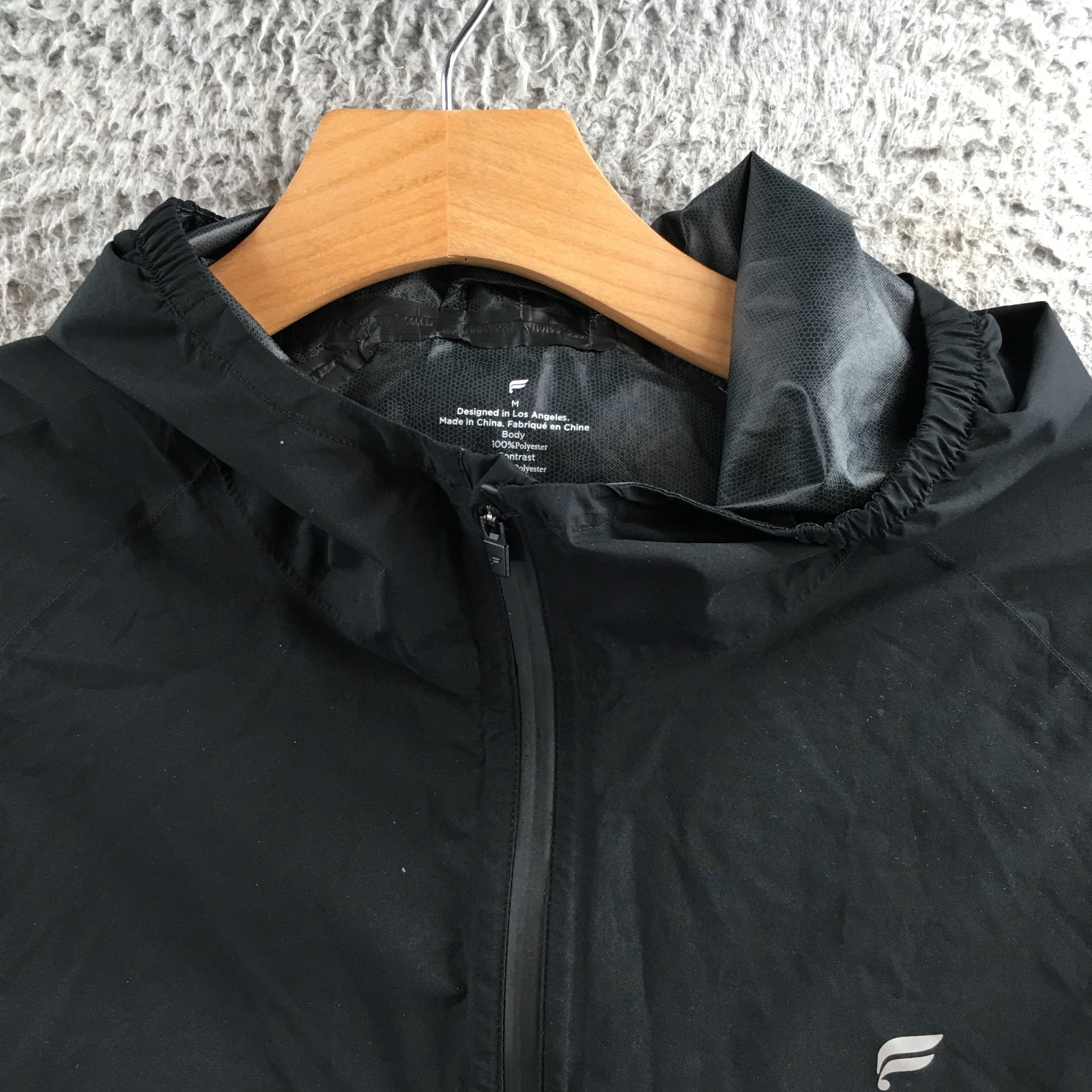 Fabletics Waterproof Rain Jacket Mens Medium Blac… - image 3
