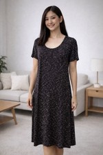 Gibson Latimer Black White Stretch Short Sleeve Midi T-shirt NWT Dress Size XS