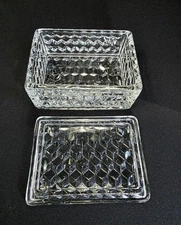 RARE FOSTORIA AMERICAN Crystal  Rectagular Cigarette Trinket Box With Lid