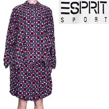 1980s Vintage Esprit Rayon Button Shirt  High Waist Shorts Set Geometric M