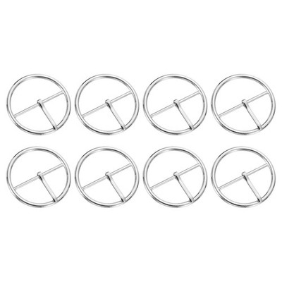 8Pcs Belt Buckle, 1.57'' Round Buckles with Center Bar, Silver