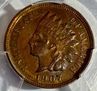 1907 Indian Head Cent PCGS AU Details Genuine.
