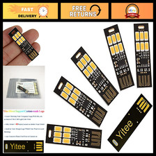 5pcs Mini USB LED Light Keychain - Super Bright 6 LEDs, Touch Dimming, Pure Whit