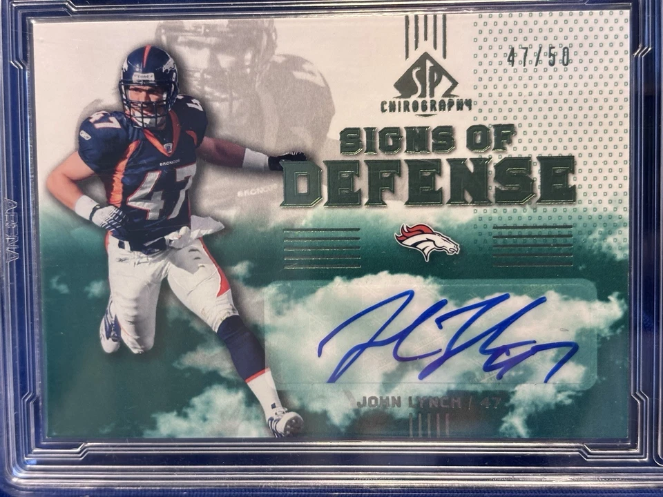 John Lynch 2007 Upper Deck SP Chirography Signs of Defense Auto Broncos 37/50 - Image 2 of 3