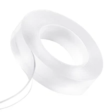 Double Sided Nano Mounting Tape, 16 ft Heavy Duty Clear Adhesive, Removable & Re