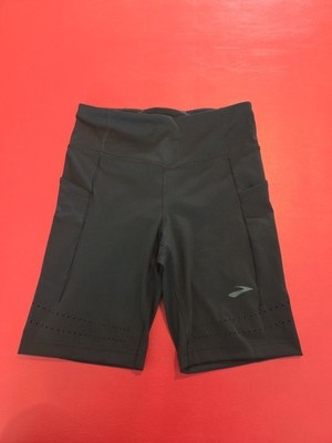 Brooks Method 8'' Short Tights Black Running Biker Shorts Womens MED Pockets