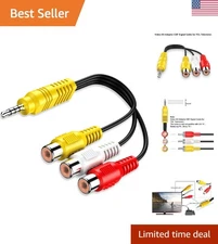 Video AV Component Adapter Cable Replacement for TCL TV, 3 RCA to AV Input Ad...