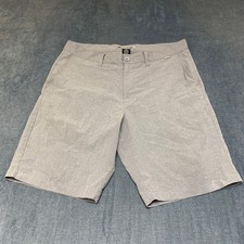 Travis Mathew Chino Shorts Mens 34 Gray Stretch Everyday Wear Flat Front Casual