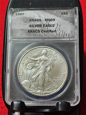 ANACS Certified American Eagle MS 69 Silver Bullion Coins for sale