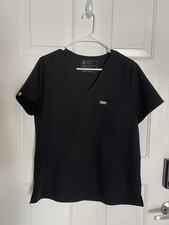 FIGS Technical Collection Black Scrub Top Unisex Size M Solid Medical