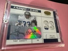 2003 LEAF CERTIFIED TONY DORSETT 2 COLOR AUTO GJ CARD SERIAL #02/33
