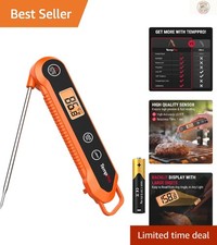 Grilling Companion: Instant Read Waterproof Meat Thermometer with Calibration