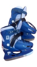 Ryde Adjustable Ice Skates Blue Hard Shell Buckle Strap Kids Youth Size 12-2