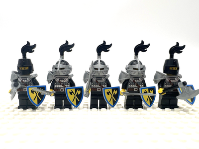5-Pack LEGO Knights with Swords, Armor & Battle Axes – Castle Army